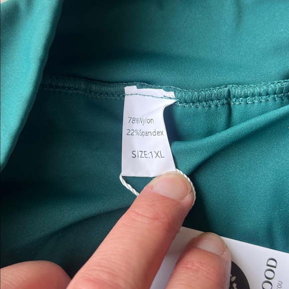 Moon Wood Plus Size Pleated Skirt High Waist with Shorts Sz XL Dark Green = - Picture 4 of 7